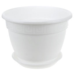 Горшок для цветов пластмассовый "Антик" 1,6л, д17см, белый (Россия)