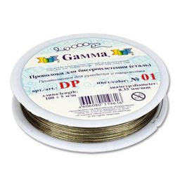 Zlatka / Gamma Проволока для бисера (ланка) DP d 0.35 мм 100 м  0.5 м №01 под серебро