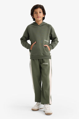 Kap__onlu Bask_l_ __i Yumu_ak T_yl_ Sweatshirt Erkek _ocuk - Defacto фото 2