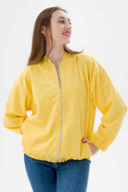 Бомбер из коттон фита жёлтый - Амадэль фото 11
