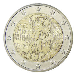 Монета 2 евро 2019 года A Германия 30 лет падению Берлинской стены