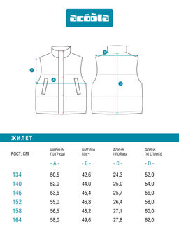 ACOOLA / Жилет (утепленный) детский для девочек Ledum бежевый