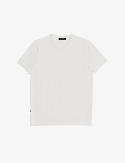 Ekru Slim Fit Bisiklet Yaka Triko Ti__rt