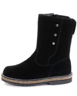 Полусапоги женские на войлочной подошве, Замша, овчина, войлок, лепесток