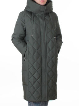 8353 DK. GREEN Пальто зимнее женское (200 гр. холлофайбер)