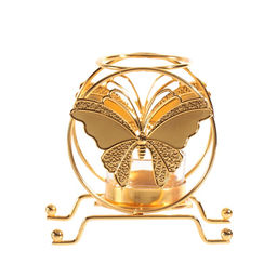 Подсвечник на 1 свечу Бабочка в круге, d=4.5 см, под золото, 6.2?11.2?10.5 см