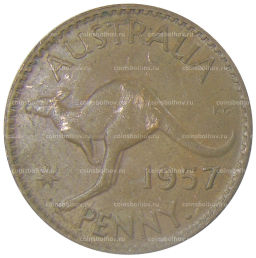 Монета 1 пенни 1957 года Австралия
