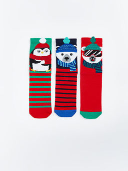 Desenli Erkek ?ocuk Soket ?orap 3l?