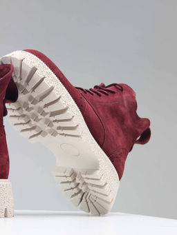 Ботинки 338.1541be. бордо замша/Байка