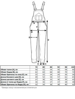 Полукомбинезон джинсовый для девочек - Синий мир фото 2
