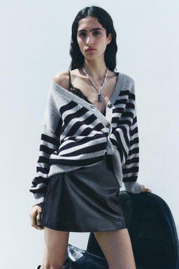 STRIPED KNIT CARDIGAN 100% WOOL - Zara фото 5