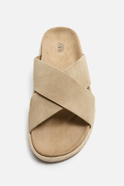 DOUBLE STRAP LEATHER SANDALS - Zara фото 5