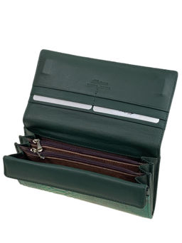 Женский кошелёк из натуральной кожи, цвет зеленый - Greta фото 2