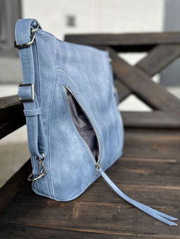 Женская сумка-рюкзак из эко кожи 9902 Голубой - Kenguluna фото 5