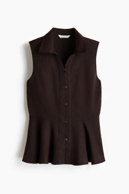 Camisa sin mangas en mezcla de lino