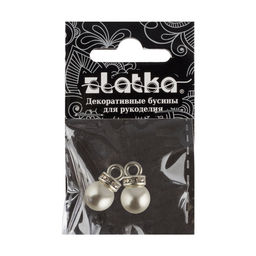 Бусина Zlatka пластик JJB-02 8 мм 5 х 2 шт №01 Жемчужный  фото 3