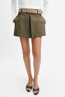 FALDA PANTAL?N CINTUR?N / Khaki - Zara фото 5
