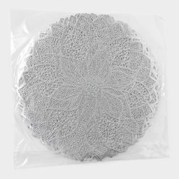 Цена за 12 шт. Салфетка сервировочная на стол «Цветок», 38×38 см, серебряная