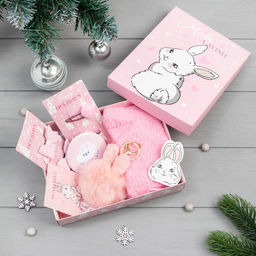 Подарочный набор для девочки KAFTAN Зайка, носки (размер 16-18) и аксессуары