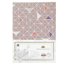 Простыня на резинке 2-х спальная Треугольники, мокко 140х200см, свесы 27см, бязь Комфорт 121г/м2, хлопок 100%, упаковка классическая ПВХ 28х41см, Домашняя мода (Россия) фото 4