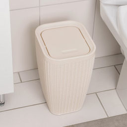 Контейнер для мусора «Вязаное плетение», 10 л, бежевый