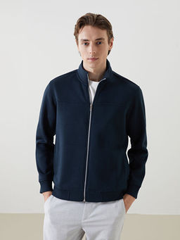 Dik Yaka Uzun Kollu Erkek Fermuarl? Sweatshirt