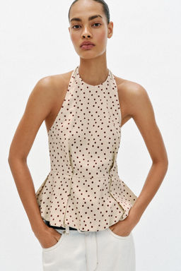 TOP LUNARES GLOBO CON LINO / 930 - Zara фото 2