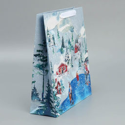 Пакет крафтовый вертикальный Чудеса случаются, M 26 30 9 см - Дарите счастье фото 2