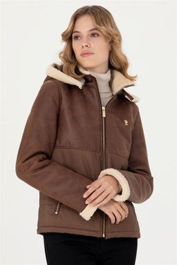 Женская светло-коричневая кожаная куртка - U.s. polo assn фото 3