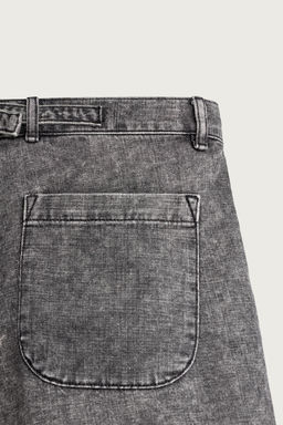 SHORTS DENIM LAVADO ACID / Gris antracita - Zara фото 11