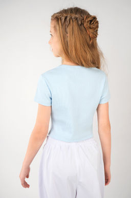 Укороченная футболка в рубчик для девочки Happyfox фото 27