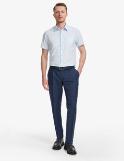 A__k Mavi Regular Fit K_sa Kollu G_mlek