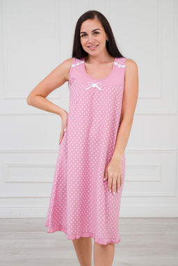 Ночная сорочка из кулирки Василиса горох на лиловом - Амадэль фото 9