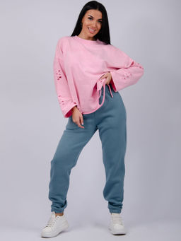 Джоггеры Мистерия 5, футер 3-х нитка начес - Малина фото 32