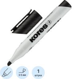 Маркер для белых досок KORES черный 3-5 мм скошенный наконечник '20850  фото 2