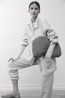 Cardigan en punto acanalado de lana - H&m фото 3