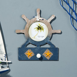 Фоторамка для фотографий настенная с вешалкой Штурвал, дерево, 20?16 см