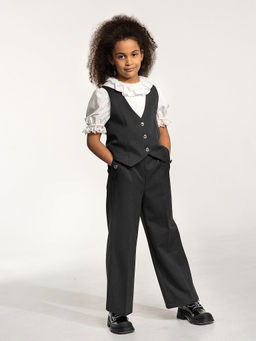 Серый школьный жилет для девочки Mooriposh, модель 1120 фото 7