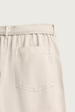 PANTAL?N RELAXED FIT PLIEGUES CINTUR?N / Gris claro - Zara фото 9