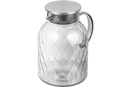 Кувшин 1,8 л 18*13*19,5 см "Crystal glass" серебро+метал.крышк. с силик.уплотнит, ионное покр