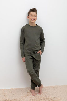 Crockid _ КБ 2825/оливковый серый,крапинка пижама для мал