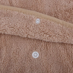 Парео махровое "Куколка" 80х165см, хлопок 100%, на резинке с липучкой, на кнопке, ажурный кант; с чалмой на пуговице 68х25см, капучино (Китай)