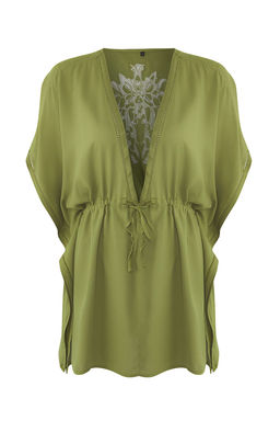 Haki Mini Dokuma Nak?sl? Plaj Kimono&Kaftan TBESS25KM00013 - Trendyolmilla фото 5