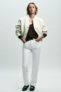 SOFT BOMBER JACKET WITH GOLDEN BUTTONS