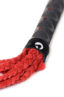 Плеть TOYFA Theatre, замши, красная, 45 см  фото 4