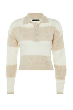 TRENDYOLMILLA Tas Crop Yumusak Dokulu Renk Bloklu Triko Kazak TWOAW22KZ0226