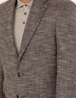 Kahverengi Slim Fit Y_n Kar___ml_ Ceket