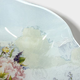 Салатник Доляна «Весенний роман», 600 мл, 19×3.7 см, стекло, голубой