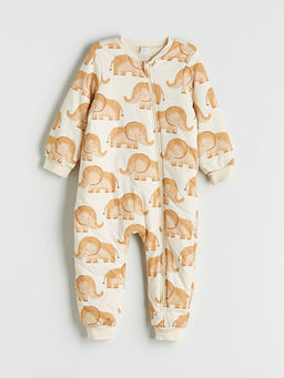 Bisiklet Yaka Uzun Kollu Bask?l? Erkek Bebek Uyku Tulumu