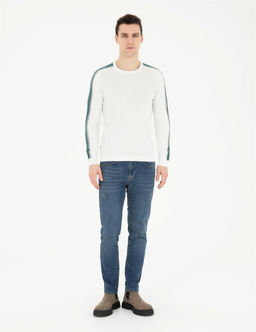 Ekru Slim Fit Bisiklet Yaka Triko Kazak - Pierre cardin фото 4